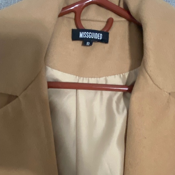 Missguided camel long coat Size 6 US - Picture 4 of 10